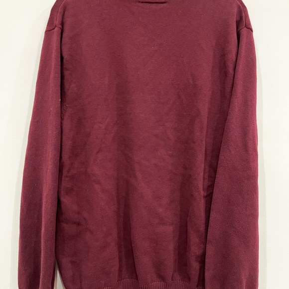 Maroon 1/4 Zip Men’s Sweater - Picture 2 of 3